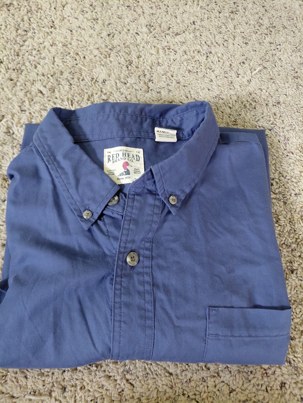 RedHead Blue Button-Down Casual Men's Shirt